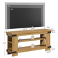 TV Stand for 55 Inch TV, 47" Rustic Wood TV Stands for Living Room with 3-Tier Open Storage, Small Entertainment Center Media Console with Rivet Decor