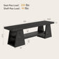 63'' Long Entryway Bench, Black Rustic Farmhouse Wooden Entry Way Bench Seat Indoor with Shoe Storage Shelf, 3-Tier Hallway Bench with Triangle Legs for End of Bed, Dining, Living Room Bedroom, Foyer