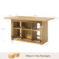 Viviwood 62.6" Kitchen Island with Storage, Farmhous Island Bar, Oak
