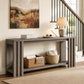 70.9 Rustic Grey Slim Farmhouse Console Sofa Table Behind Couch Entryway | 1.6-inch thick tabletop with embossed wood-grain texture