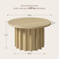 31.5" Circle Coffee Table for Living Room, Mid Century Modern Coffee Table Center Table with Fluted Base, Light Wood Living Room Furniture for Apartment, Small Space, Round (Light Wood)