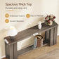 70.9 Rustic Grey Farmhouse Console Sofa Table Behind Couch Entryway Wood | Thick 2-inch engineered wood tabletop with embossed texture