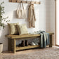 63" Entry Way Bench, Long Wood Entryway Benches for Dining Room Bedroom, Farmhouse Indoor Shoe Storage Bench Seat, Rustic Brown Rectangular Sitting Table for Hallway, Foyer, End of Bed, Kitchen