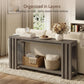 70.9 Rustic Grey Slim Farmhouse Console Sofa Table Behind Couch Entryway | 1.6-inch thick tabletop with embossed wood-grain texture