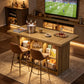 Viviwood 62.6" Kitchen Island with Storage, Farmhous Island Bar, Oak