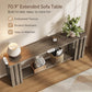 70.9 Rustic Grey Slim Farmhouse Console Sofa Table Behind Couch Entryway | 1.6-inch thick tabletop with embossed wood-grain texture