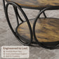 2-Tier Circle Coffee Table for Living Room, 31.5" Mid Century Modern Coffee Table Round Center Table with Storage and Cross Metal Frame for Apartment, Small Space (Brown)