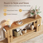 Console Table 70.9 Farmhouse Sofa Table Behind Couch Entryway Natural Wood | 2-tier open shelf design for display and storage