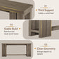 70.9 Rustic Grey Farmhouse Console Sofa Table Behind Couch Entryway Wood | Thick 2-inch engineered wood tabletop with embossed texture