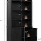 Vividwood 6-Tier Farmhouse Arched Bookshelf with Doors, 70" Tall Open Display Storage Cabinet for Living Room & Office, Black