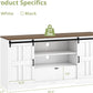 Vividwood 70" Farmhouse Entertainment Center‌ - TV Console with Barn Doors (Rustic White)