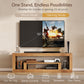 Wood TV Stand for 55 65 70 75 Inch TVs, 63" Farmhouse Entertainment Center for Living Room, Modern TV Console Table with Open Storage Shelves, Brown