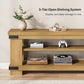 TV Stand for 55 Inch TV, 47" Rustic Wood TV Stands for Living Room with 3-Tier Open Storage, Small Entertainment Center Media Console with Rivet Decor