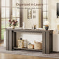 70.9 Rustic Grey Farmhouse Console Sofa Table Behind Couch Entryway Wood | Thick 2-inch engineered wood tabletop with embossed texture