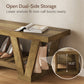 63" Wood Entryway Bench with Shoe Storage, Long 3-Tier Entry Way Foyer Bench Seat Indoor with Boots Shelf, Rustic Farmhouse End of Bed Stool w/ Triangular Leg for Bedroom, Dining, Living Room, Hallway
