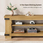 TV Stand for 55 Inch TV, 47" Rustic Wood TV Stands for Living Room with 3-Tier Open Storage, Small Entertainment Center Media Console with Rivet Decor