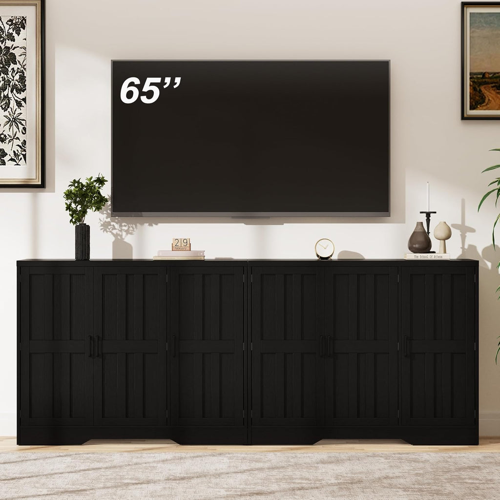 Vividwood 42" Farmhouse Buffet Cabinet - Large Sideboard with 3 Barn Doors