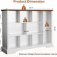 Vividwood 10-Cube Storage Organizer & TV Stand - Farmhouse Bookcase with Adjustable Shelves (White Finish)