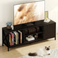 Vividwood Farmhouse TV Stand - 65" Entertainment Center with Storage (Oak Black)