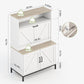 Vividwood Shoe Storage Cabinet - Anti-Tip Design with Metal Legs (Classical White)
