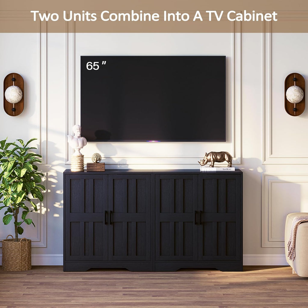 Vividwood Modern Farmhouse Sideboard - 2-Door Storage Cabinet with Adjustable Shelves