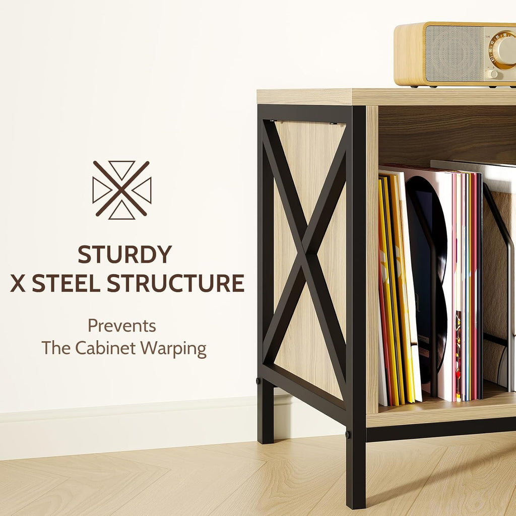 Vividwood 63" Farmhouse TV Stand‌ - 3-Tier Storage Entertainment Center