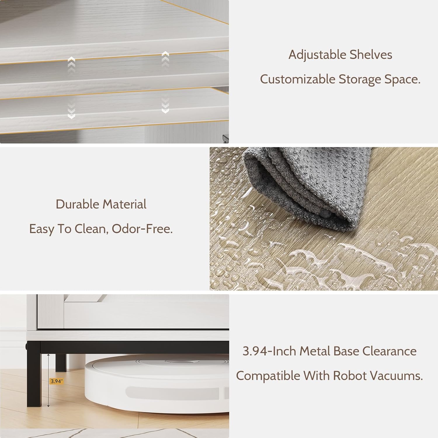 Vividwood Farmhouse Shoe Cabinet‌ - Flip Drawer & Doors Organizer (White)