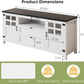 Vividwood Farmhouse TV Stand with Storage - Entertainment Center (Rustic White)