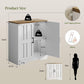 AesthLife Storage Cabinet with Doors & Adjustable Shelves - Classical White Sideboard for Entryway Living Room Kitchen