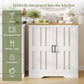 AesthLife Storage Cabinet with Doors & Adjustable Shelves - Classical White Sideboard for Entryway Living Room Kitchen