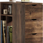 Vividwood Slim Nightstand‌ - 3-Drawer Bedside Table with Storage Shelves (Brown)