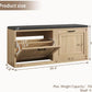 Vividwood 2-Tier Storage Bench - Padded Seat & Barn Doors (Wood)