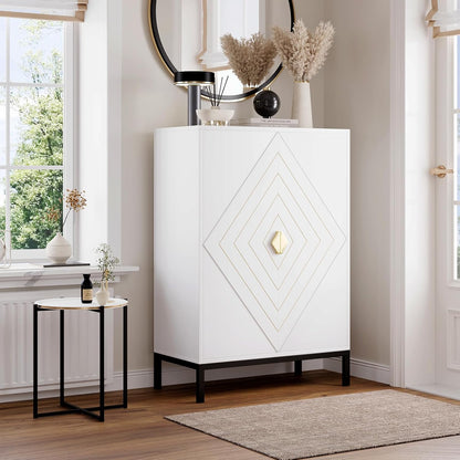 Vividwood 5-Tier Shoe Storage Cabinet‌ - Adjustable Shelves & Doors (White)