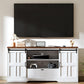 Vividwood Farmhouse TV Stand for 70" TVs - Entertainment Center with Barn Doors & Storage