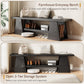 63'' Long Entryway Bench, Black Rustic Farmhouse Wooden Entry Way Bench Seat Indoor with Shoe Storage Shelf, 3-Tier Hallway Bench with Triangle Legs for End of Bed, Dining, Living Room Bedroom, Foyer