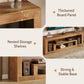 Wood TV Stand for 55 65 70 75 Inch TVs, 63" Farmhouse Entertainment Center for Living Room, Modern TV Console Table with Open Storage Shelves, Brown