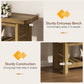 63" Entry Way Bench, Long Wood Entryway Benches for Dining Room Bedroom, Farmhouse Indoor Shoe Storage Bench Seat, Rustic Brown Rectangular Sitting Table for Hallway, Foyer, End of Bed, Kitchen