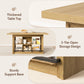 Viviwood 62.6" Kitchen Island with Storage, Farmhous Island Bar, Oak