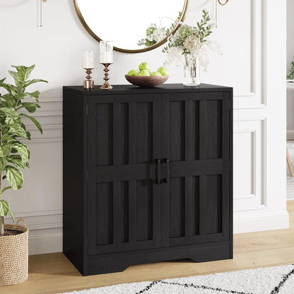 Vividwood Modern Farmhouse Sideboard - 2-Door Storage Cabinet with Adjustable Shelves