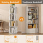 Vividwood 360° Spinning Bookshelf - 4-Tier Corner Organizer for Small Spaces & Kids Rooms (white)