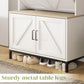 Vividwood Shoe Storage Cabinet - Anti-Tip Design with Metal Legs (Classical White)