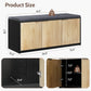 Vividwood 41.3" Entryway Storage Bench - 3-Door Shoe Organizer with Padded Seat (Wood Grain & Black)