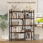 Vividwood 5-Tier Corner Bookshelf‌ - Industrial Wooden Display with Metal Frame