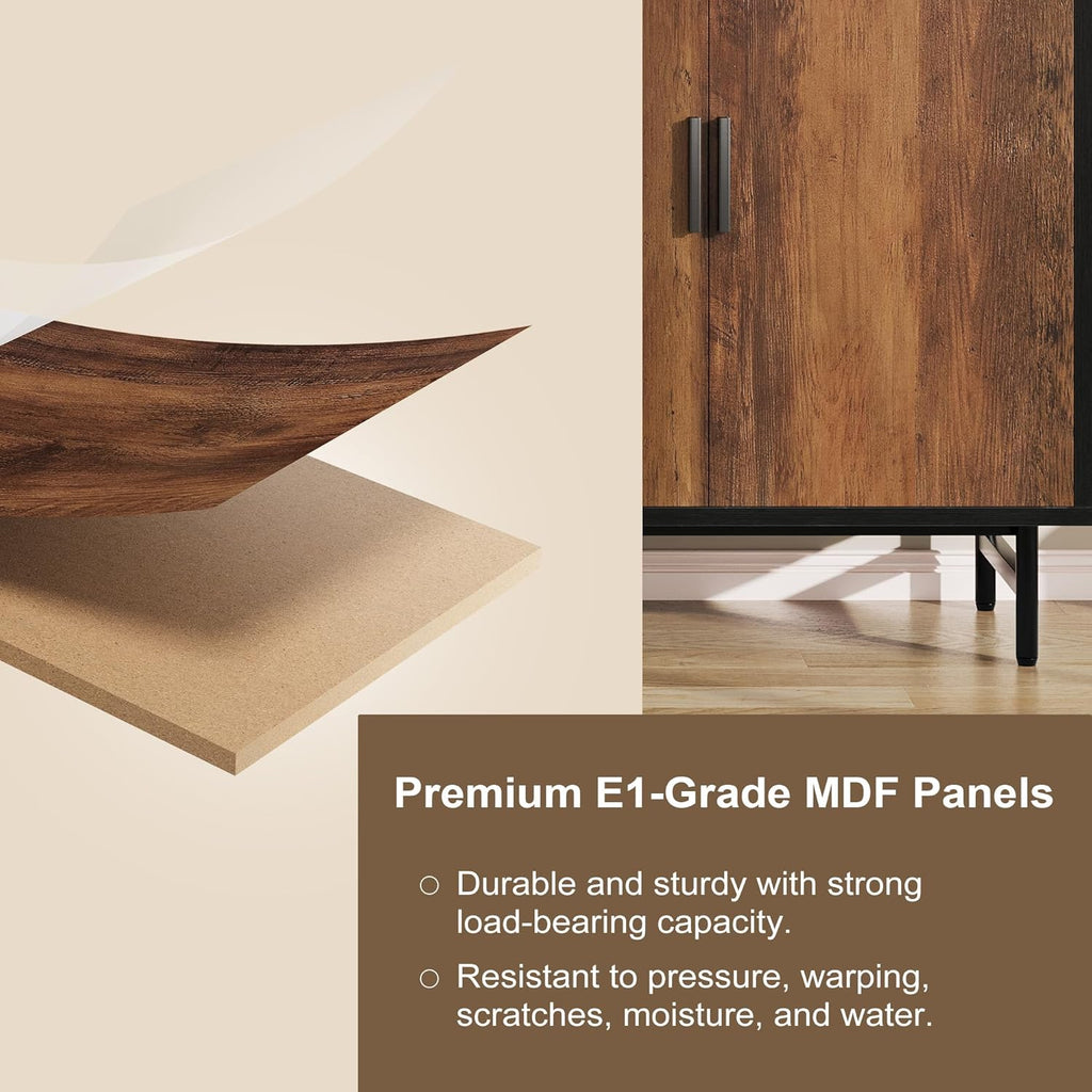 Vividwood Modern Farmhouse Sideboard - 2-Door Storage Cabinet for Kitchen & Dining Room