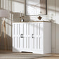 AesthLife Classical White Sideboard‌ - 42.5" Farmhouse Storage Cabinet