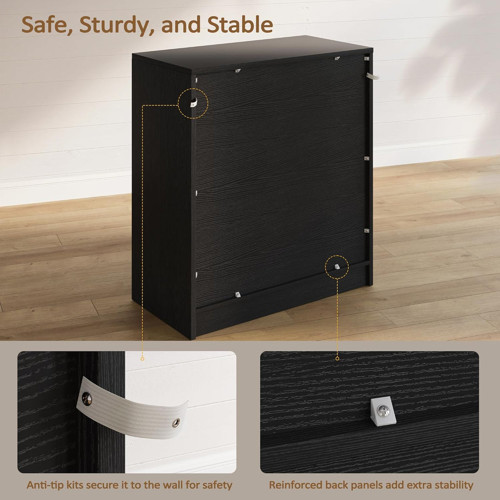 Vividwood Modern Farmhouse Sideboard - 2-Door Storage Cabinet with Adjustable Shelves