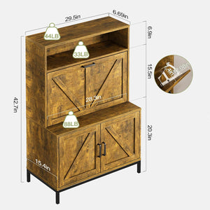 Vividwood Anti-Tip Shoe Cabinet‌ - Entryway Storage with Metal Legs (Brown)