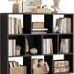 Vividwood 10-Cube Bookcase - 3-Tier Wooden Storage Organizer for Small Spaces (Black)
