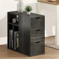 Vividwood 3-Drawer End Table‌ - Narrow Wood Side Table with Record Storage (Black)