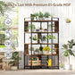 Vividwood 5-Tier Corner Bookshelf‌ - Industrial Wooden Display with Metal Frame